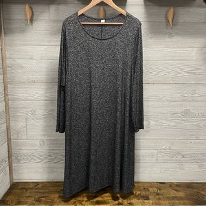 Old Navy Womens Lagenlook Dress Size XXL Dark Gray Black Long Sleeve Boat Neck
